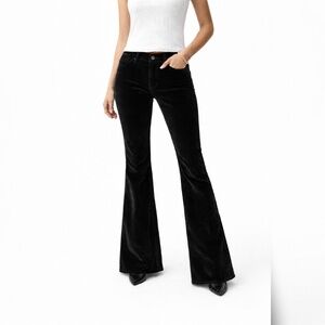 M.I.H. JEANS SKINNY MID RISE SKINNY KICK FLARE BLACK VELVET SIZE 25 "NWT"